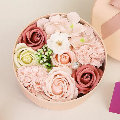 Soap Flower Gift Box Artificial Plant Essential Oil Flower Soap for Woman's Day Mother's Day Rose Carnation Bathroom Decoration
