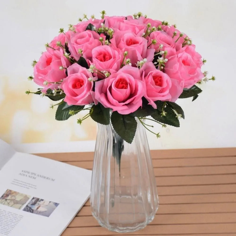 18 Heads Real Happy Lucky Flower 8 Colors Photography Photo Gift Valentine's Day Flowers Mini Natural Simulated Rose