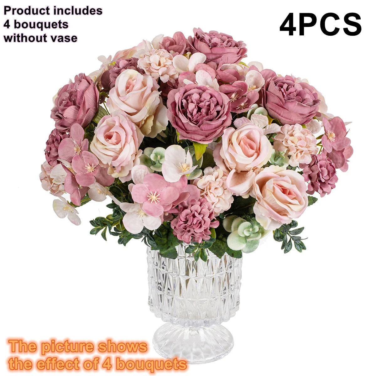 Artificial Flowers Silk Roses Peony Brial Bouquets Hydrangea Carnation Mother's Day Wedding Room Home Decora Graduation Gifts