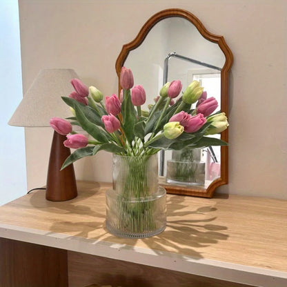10Pcs Artificial Flowers Tulips Real Touch Latex Plastic Soft Faux Bouquets for Party, Wedding, Home, Room, Garden Decor