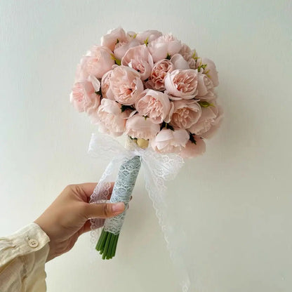 2024 Wedding Bouquets Handmade Bridal Flower Wedding Party Gifts Wedding Accessories Flowers Pears beaded with Ribbon