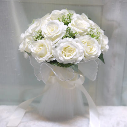 YO CHO Bridal Flower Bouquet Wedding Supplies Artificial Silk Rose Peony Flower Wedding Bouquet Dahlia Orchid Quality Bouquets