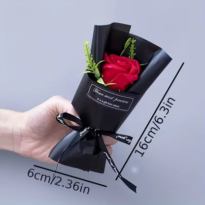 1PC Romantic Mini Rose Bouquet - The perfect choice for Valentine's Day, birthday and wedding decorations made of polyester