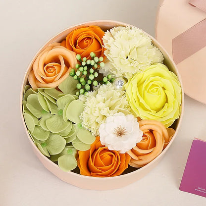 Soap Flower Gift Box Artificial Plant Essential Oil Flower Soap for Woman's Day Mother's Day Rose Carnation Bathroom Decoration