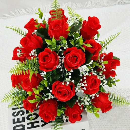 18 Heads Real Happy Lucky Flower 8 Colors Photography Photo Gift Valentine's Day Flowers Mini Natural Simulated Rose