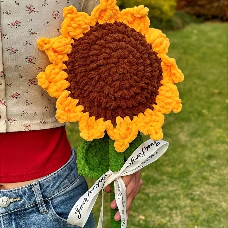 Handcrafted Large Sunflower and Carnation Bouquets, Realistic Red Roses, Valentine's Wedding, Mother's Decorations