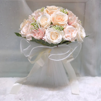 YO CHO Bridal Flower Bouquet Wedding Supplies Artificial Silk Rose Peony Flower Wedding Bouquet Dahlia Orchid Quality Bouquets