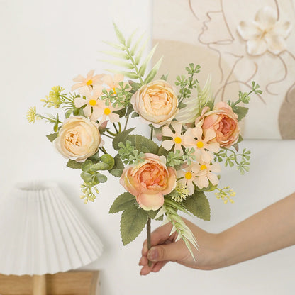 30CM Peony Artificial Flowers Bouquet Silk Fake Flowers for Home Decor Wedding Decoration Party Table Vase Flower Arrangement