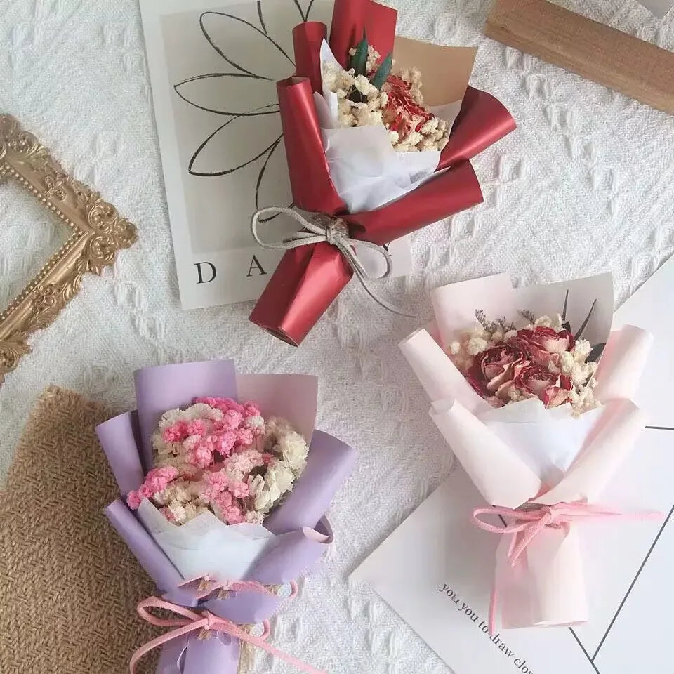 Preserved Baby's Breath Dried Flower Bouquet, Ins Popular Gypsophila, Birthday Gift for Best Friend Girlfriend, Home Decoration