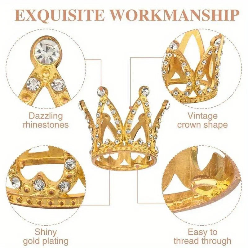 15pcs golden and rose golden mini crowns, suitable for weddings,birthdays, parties, teenagers, gifts, party，Flower Decoration