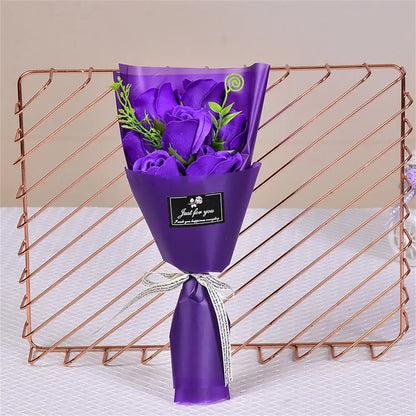 3/6/9 Heads Rose Soap Flower Bouquet Valentine'S Day Artificial Flower Bouquet Gift Women/Men Valentine Day Gift Wedding Decor