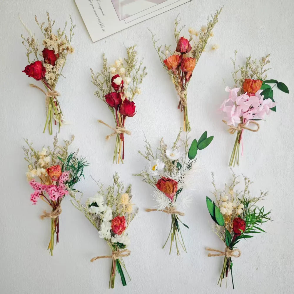 Preserved Flowers Vibrant Artificial Flowers Mini Bouquet Easy To Use Dried Flower Bouquet For Thoughtful Gifts Creative Home