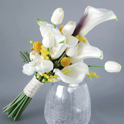 2024 Wedding Bouquets Handmade Bridal Flower Wedding Party Gifts Wedding Accessories Flowers Pears beaded with Ribbon