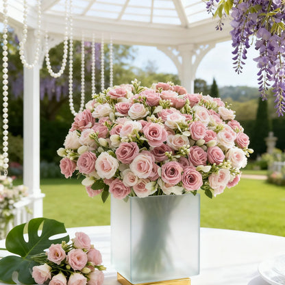 Artificial Flowers Silk Roses Wedding Bridal Bouquets Home Room Table Outdoor Garden Yard Wreath Festival Vase DIY Gifts Decora