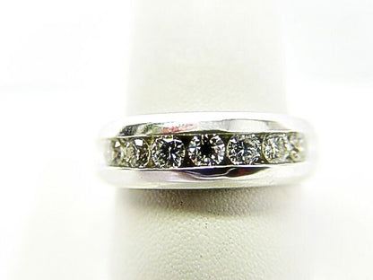DIAMOND 7 ROUND BRILLIANT SHAPE MENS CHANNEL SET DIAMOND BAND DIAMOND RING SET