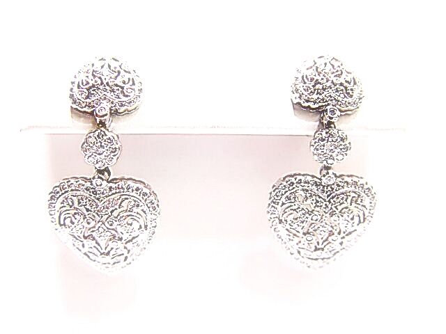 2.00 CT ROUND BRILLIANT UPSIDE DOWN HEART AND HEART DROP STYLE DIAMOND EARRING