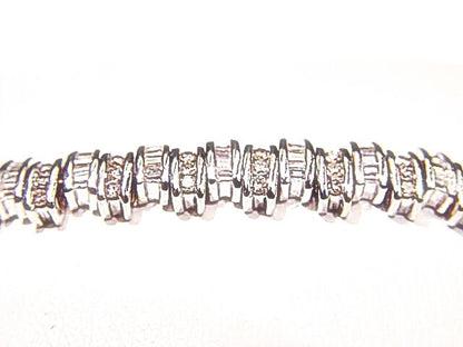 ROUND BRILLIANT BAGUETTE CUT DIAMOND BRACELET CHANNEL SET DIAMOND