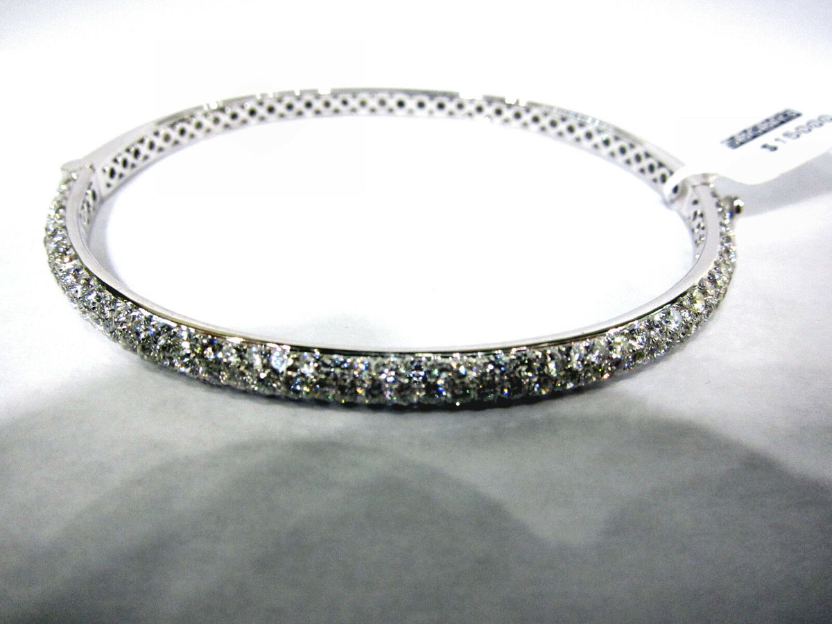 DIAMOND BANGLE 3 ROW PAVE SET TOP SET PRONG SET DIAMOND CUFF BANGLE WITH DIAMOND