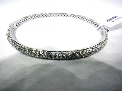 DIAMOND BANGLE 3 ROW PAVE SET TOP SET PRONG SET DIAMOND CUFF BANGLE WITH DIAMOND