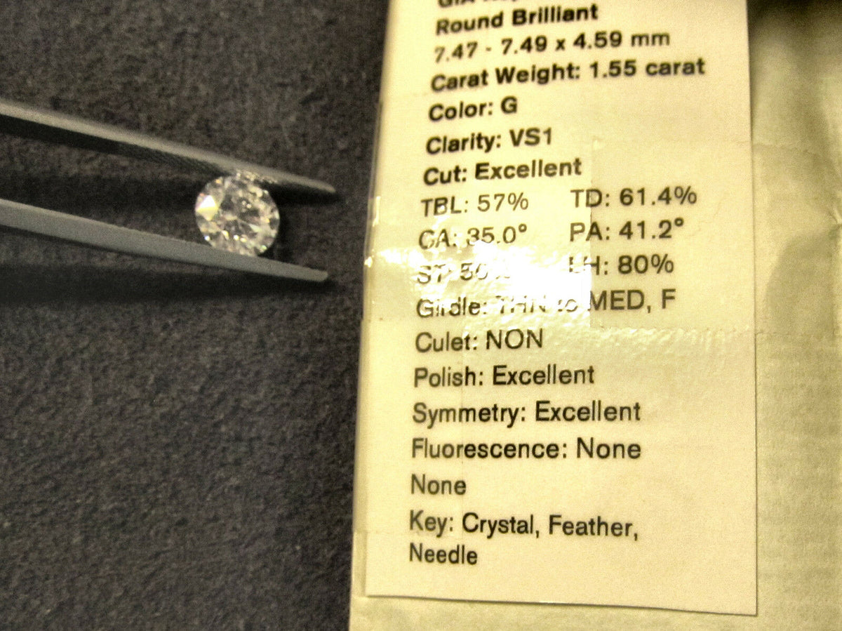 GIA ROUND BRILLIANT DIAMOND G VS1 TRIPLE EXCELLENT LOOSE DIAMOND GIA CERTIFIED