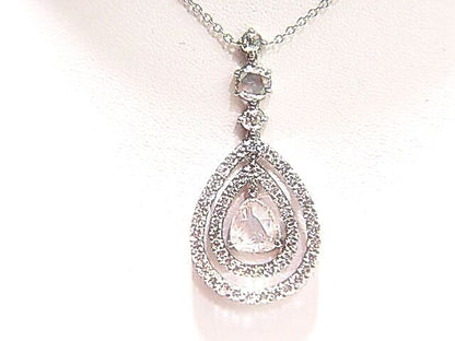 DIAMOND ROSE SHAPE AND ROUND BRILLIANT PENDANT CENTER