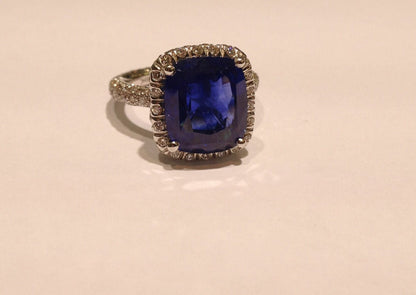 SAPPHIRE BLUE CUSHION SHAPE 12.09X 10.32X 5.81MM DIAMOND