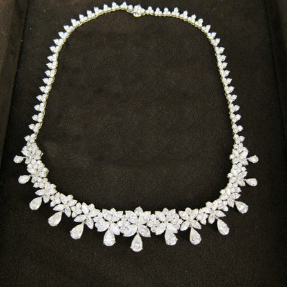DIAMOND NECKLACE PEAR MARQUISE ROUND DIAMOND NECKLACE DIAMOND SET GRADUATE