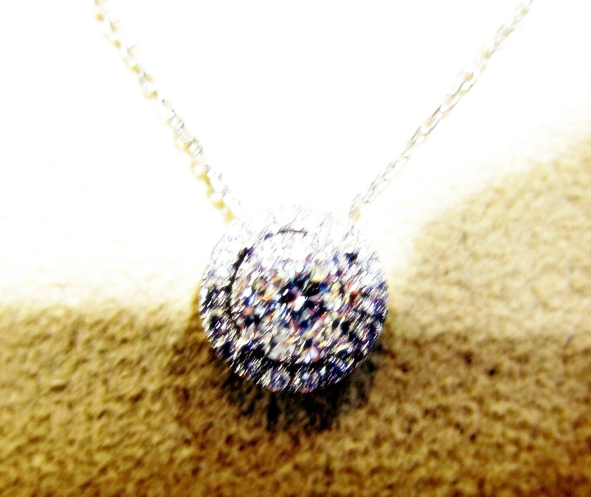 DIAMOND ROUND BRILLIANT DIAMOND AROUND PENDANT INCLUDED CHAIN DIAMOND PENDANT