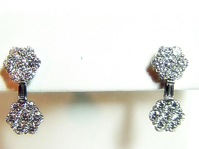 4.65 CT ROUND BAGUETTE SHAPE G COLOR VS1/2 CLARITY GRADE DIAMOND EARRING 18 K