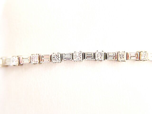 22 PRINCESS SHAPE DIAMOND 44 BAGUETTE SHAPE DIAMOND TENNIS BRACELET SET DIAMOND