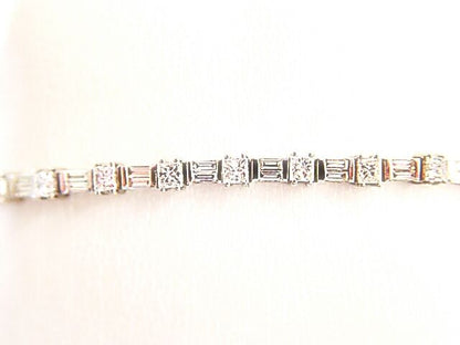 22 PRINCESS SHAPE DIAMOND 44 BAGUETTE SHAPE DIAMOND TENNIS BRACELET SET DIAMOND