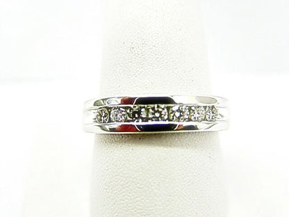 DIAMOND 7 ROUND BRILLIANT SHAPE MENS CHANNEL SET DIAMOND MEN BAND MENS RING