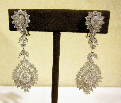 DIAMOND EARRING 4 PRINCESS 2 PEAR SHAPE 56 MARQUISE 64 ROUND BRILLIANT EARRING
