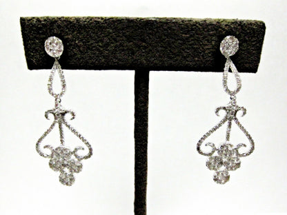 2.54 CT G COLOR VS1/2 CLARITY DIAMOND DANGLE STYLE ROUND BRILLIANT SHAPE EARRING