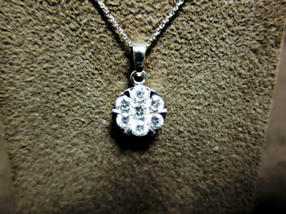 DIAMOND ROUND BRILLIANT SHAPE CLUSTER PENDANT 7 STONE