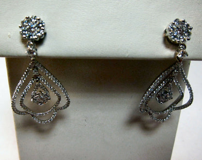 2.00 CT F COLOR VS1/2 CLARITY GRADE DIAMOND EARRING ROUND SHAPE 18 K WHITE GOLD