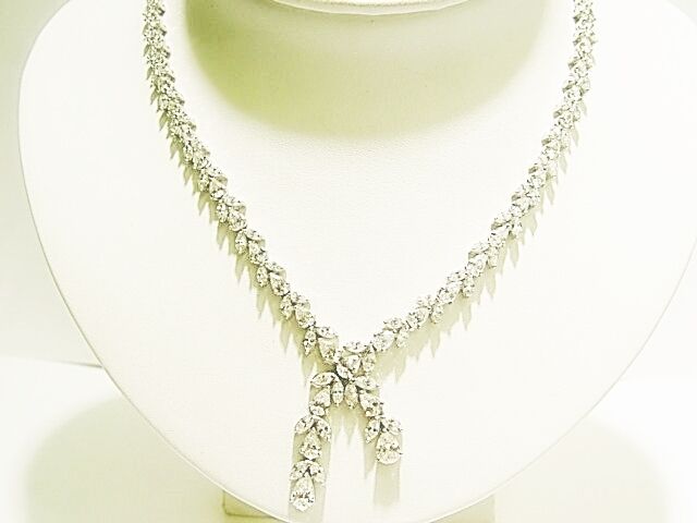 DIAMOND NECKLACE PEAR MARQUISE ROUND DIAMOND LARIETTE DIAMOND PEAR NECKLACE