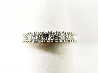 1.10 CT DIAMOND 10 PRINCESS SH 4 PRONG SET DIAMOND RING DIAMOND BAND 18 K GOLD