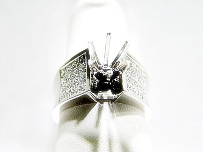 DIAMOND 32 PRINCESS SHAPE 4X4 ROW INVISIBLE SET SETTING ENGAGEMENT SETTING RING