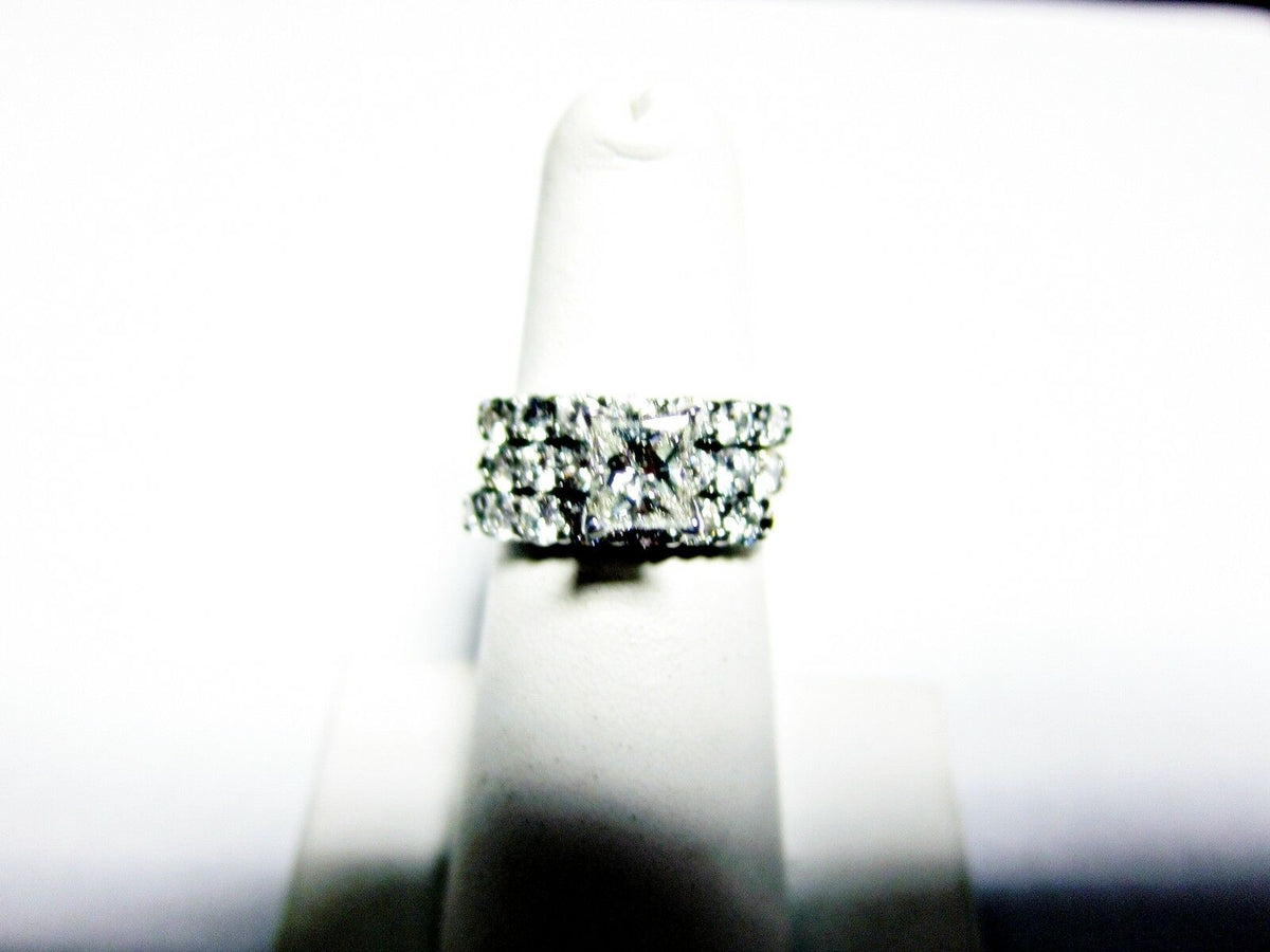 CERTIFIED DIAMOND PRINCESS CENTER SIDE 2 MATCH BAND ROUND BRILLIANT ENGAGEMENT