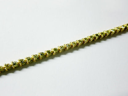 2.90 CT DIAMOND FANCY YELLOW ROUND BRILLIANT THREE PRONG SET BRACELET 14 K GOLD