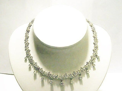 PEAR 11 DROP DIAMOND SET ROUND BRILLIANT MARQUISE SHAPE DANGLE DIAMOND NECKLACE