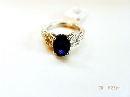 BLUE SAPPHIRE OVAL SHAPE RE-SIZEABLE DIAMOND MARQUISE