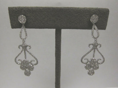 2.54 CT G COLOR VS1/2 CLARITY DIAMOND DANGLE STYLE ROUND BRILLIANT SHAPE EARRING