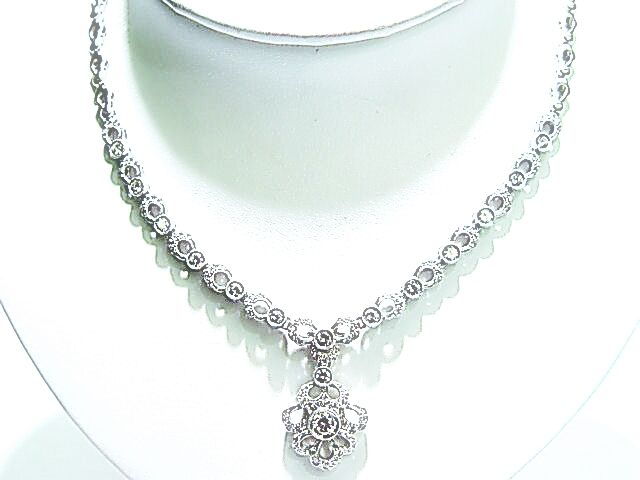 ROUND BRILLIANT DIAMOND NECKLACE 2.40 CT DETACHEABLE PIECE