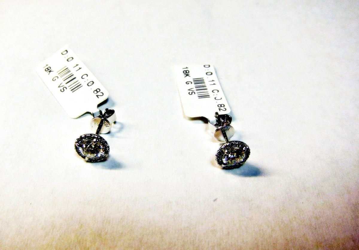 DIAMOND ROUND BRILLIANT SHAPE SET STUD HALO SET DIAMOND