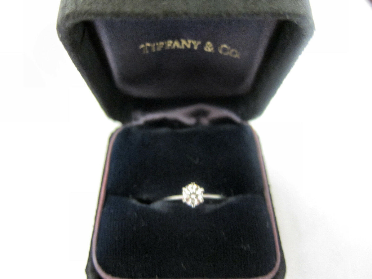 PRE-OWNED TIFFANY & CO RING COMES IN BLACK BOX DIAMOND TIFFANY ENGAGEMENT RING