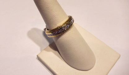 DIAMOND PRINCESS SHAPE ETERNITY BAND SET WEAVE DESIGN DIAMOND BAND DIAMOND RING