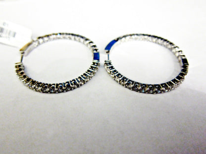 5.01 CT ROUND BRILLIANT G VS1/2 DIAMOND INSIDE OUTSIDE SET HOOP EARRING 18 K