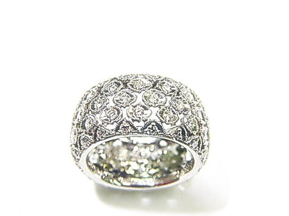 1.60 CT ROUND BRILLIANT DIAMOND ETERNITY BAND 18 K WHITE GOLD WIDE DIAMOND BAND
